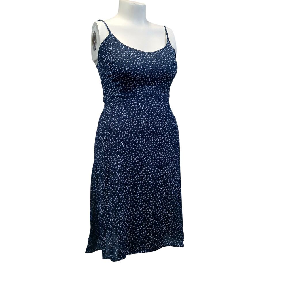 Forever 21 Navy Blue Ditsy Floral Cami Slip Dress Spaghetti Strap